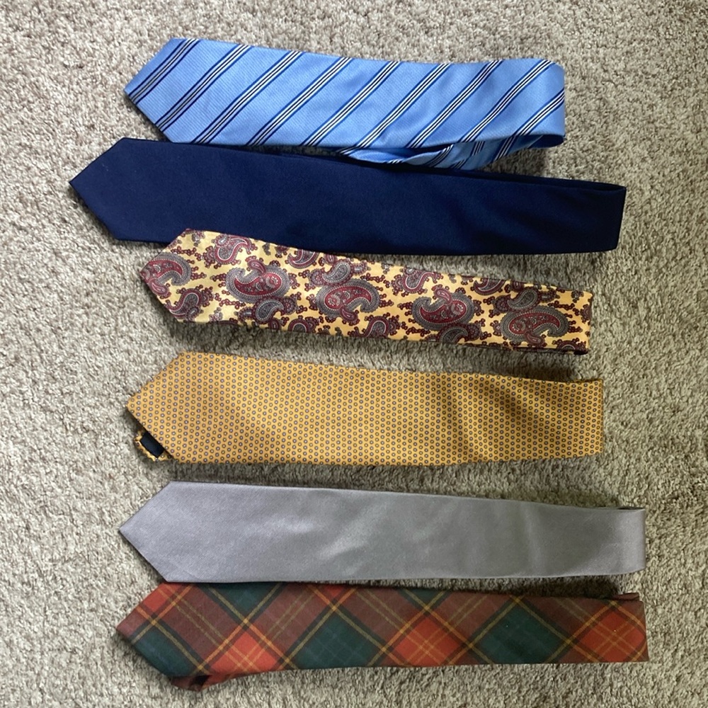 Lot of Ties— 4 Brooks Bros, 1 Etienne Aigner, 1 Irish Wool